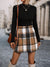 Chic Checkered Skirt for Women in Amber - Urban Style Autumn and Winter Fashion