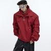 Premium Double-Layered Plush Hooded Sweatshirt in Black, Gray, or Red - Loose Fit Cotton Polyester Pullover for Streetwear or Workouts
