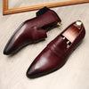 Men's Classy European Leather Loafers, Pointed Toe, Rubber Sole - Black, Wine Red, Brown - Sizes 36-45