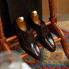 Elegant Gentleman's Cowhide Formal Dress Shoes in black, brown, or dark gray - Premium quality cowhide, lace-up closure for men's formalwear.