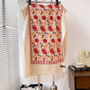 Elegant Embroidered Cashmere-like Gray Scarf with Floral Design at 185cm by 65cm dimensions, perfect for winter style.