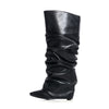 Women's Camo Wedge Boots with High Cylinder Design - Plus Size PU Boots for Fashion-Forward Women - Waterproof Platform - Various Colors - Size 34 to 43