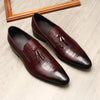 Elegant Leather Men's Dress Shoes - Business/Formal Wear, Cowhide Upper, Pointed Toe Design, Black/Brown Colors, Comfortable and Stylish.