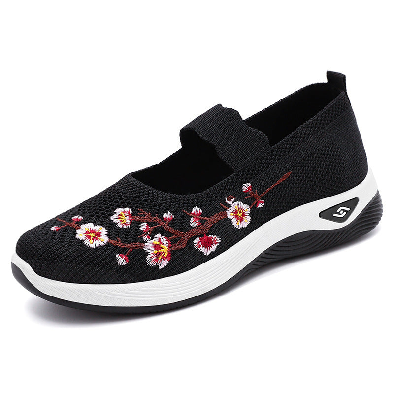 Fashion Embroidery Women's Breathable Casual Shoes