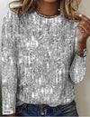 Chic Women's Slim-fit Long Sleeve T-shirt in Soft Brushed Milk SilkFabric - Various Colors, Large Sizes - Casual Comfort & Style.