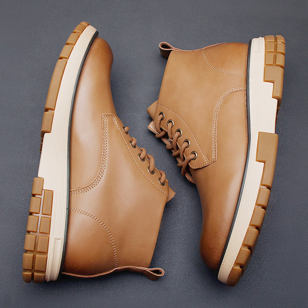 Stylish High Top Casual Shoes - Martin Boots in Yellow British Style