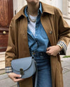Women's Khaki Polo Trench Coat, Stylish Long Sleeve Outerwear