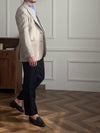 Men's Wool Casual Pants with Elastic Waist and Lace-up Detail in Solid Color, Medium High Waist, Straight Leg - Men's Fashion