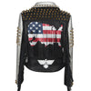 Women's Edgy Graffiti Leather Jacket, Punk Fashion, Synthetic Leather, Graffiti Art, Asian Size, Regular Fit