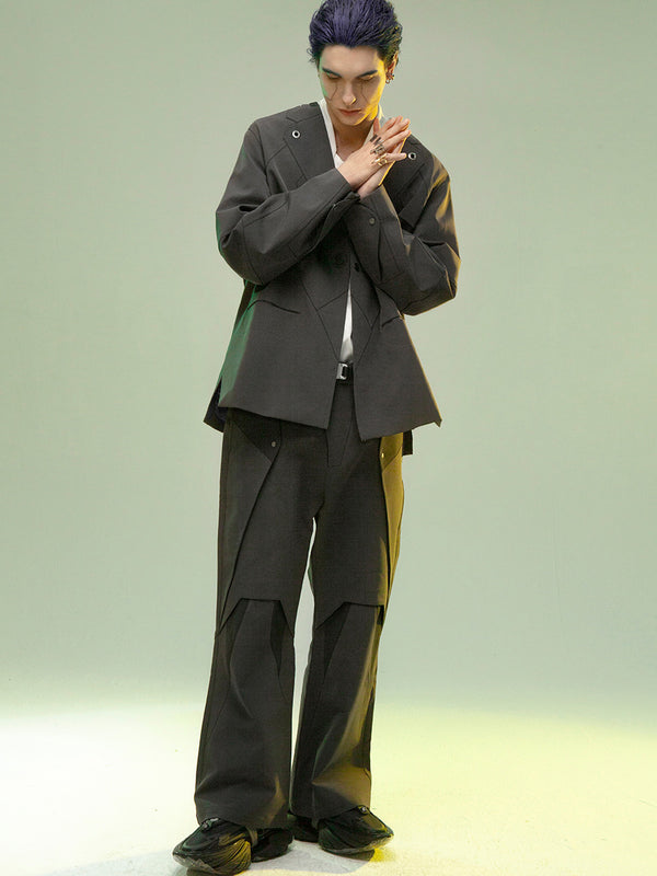 Trendy Minimalist Double-layer Unisex Suit Pants in High-quality Material
