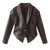 Chic Faux Leather Women's Jacket in Retro Style, 3D Pattern, Multiple Colors, Medium Thickness - S, M, L Sizes
