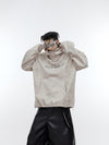 Cozy Double-layer Collar Hoodie in Black and Yellow with Plush Shoulder Pad - Men's Winter Hoodie