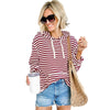 Trendy Shiying Striped Hooded Sweater - Women's Winter Fashion, Striped Pattern & Red Options, Sizes Small to 2XL