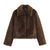Trendy Women's Faux Fur Jacket in Rich Brown, Long Sleeve Winter Wear, Women's Fashion, Asian Sizes, Three-Dimensional Decor.