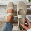 Women's Lightweight Flyknit Ballet Flats in Milky White - Breathable, Comfortable, & Stylish for Dance & Casual Wear