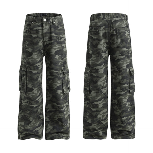 American Vintage Street Trendy Camouflage Workwear Trousers