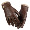Premium Sheepskin Leather Gloves with Fleece Lining - Windproof & Touch-Screen Ready