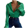 Autumn Long Sleeve Polo Collar Shirt in Vibrant Colors - Women's Polyester Shirt