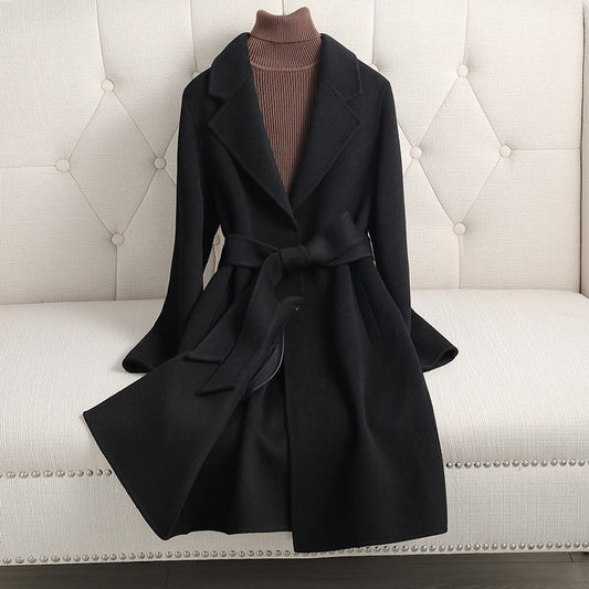 Autumn And Winter New Double-sided Cashmere Coat