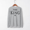 Premium English Alphabet Couple Hoodie in Empress & Male Empress Colors, Embroidered King & Queen Design