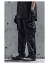 Men's Waterproof Cargo Pants, Black Outdoor Trousers - Versatile, Polyester Fabric, Multiple Pockets - Sizes M-XXL - Ideal for Hiking and Work