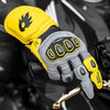 Premium Long Carbon Fiber Motorcycle Gloves in Ultimate Grey - Full-length design, genuine sheepskin, all-weather protection.