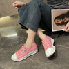 Women's Plus Size Lace-Up Platform Pumps in Various Fashion Colors