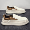 Trendy White Low-Top Men's Sneakers by Tide Brand - Microfiber Lining, Round-Toe Design - Casual Fashion Shoes for Men
