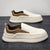 Trendy White Low-Top Men's Sneakers by Tide Brand - Microfiber Lining, Round-Toe Design - Casual Fashion Shoes for Men