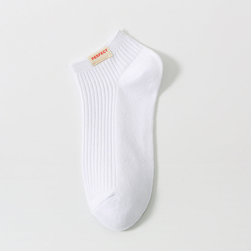 Solid Color Men's Calibration Socks Double Needle Cotton