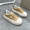 Chic Fall Platform Sneakers - Women's Height Boost Shoes - Beige, Khaki, Black - Breathable Mesh Lining - Rubber Sole - Sizes 35-40