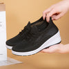 Breathable Mesh Wedge Heels for Women - Casual Platform Style in Black - Size 36 to 41
