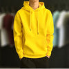 Men's Stylish Fleece Hooded Sweater - Korean Style, White Solid Pattern, Flare Sleeve, Cozy Cotton Blend, Spring/Autumn Fashion