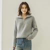 Luxurious Cashmere Sweater with Stand Collar in Camel Gray Red-Solid Colors, Five-Strand Thickened Design, Loose Fit Style