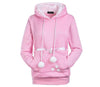 Women's Casual Cotton Hoodie with Fashion Cat Design