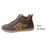 Women's Brown & Grey Breathable Flat Skate Shoes with Rubber Soles - Casual, Color-block Design, Lace-up Front - Sizes 36-42