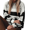Effortlessly Chic Contrast-Color Long Sleeve Top - Modern Striped Design