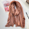 Vintage-Style Tie-Dye Cotton Linen Women's Scarf in Wine Red - Retro National Chic Fashion Accessory for Women