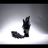 Unisex Glow-in-the-Dark Mechanical Knight Gloves in Blue and Red - One Size Fits Most - Luminous Accents - Unique Fashion Accessory