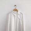 Chic Solid Color Long Sleeve Women's Shirt in Light Blue and White - Cotton Leisure Wear