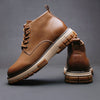 Stylish High Top Casual Shoes - Martin Boots in Yellow British Style, Top Layer Pigskin Insole, Thick Bottom Heel - Size 38-43