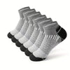 Men's Athletic Ankle Socks, Color Options Dark Blue & Yellow, Non-Slip Bottom, Pack of 10 Pairs