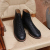 Stylish Men's Height Increasing Leather Martin Boots - Black High-Top Cowboy Boots for Men's Casual & Formal Wear, Size 38-44