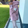 Casual Women's Plush Loose Hooded Coat in Various Colors & Sizes