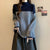 Chic Half Turtleneck Pullover Sweater in Blue - Casual Trendy Style with Viscose Fiber - Plus Size - Apricot Option Available.