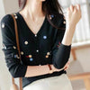 Sophisticated Embroidered Slim Fit Sweater in Various Colors