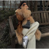 Classy Mid-length Retro Street Coat for Women in Light Brown - Loose Fit Polyester Outerwear - Chic Vintage Style (65cm)