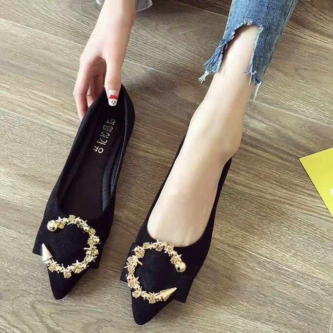 All-match Shallow Mouth Pointed Flat Shoes