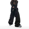 Casual Loose Fit Stitched Black Trousers for Women