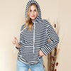 Trendy Shiying Striped Hooded Sweater - Women's Autumn & Winter Fashion, Striped & Red Color Options